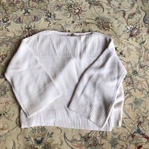 Loft boatneck sweater with flared sleeves